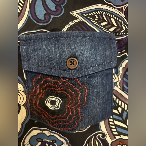 šDesigual Patchwork Boho Western Embroidered Button-Down Shirt - Size M 2016 - Picture 7 of 16